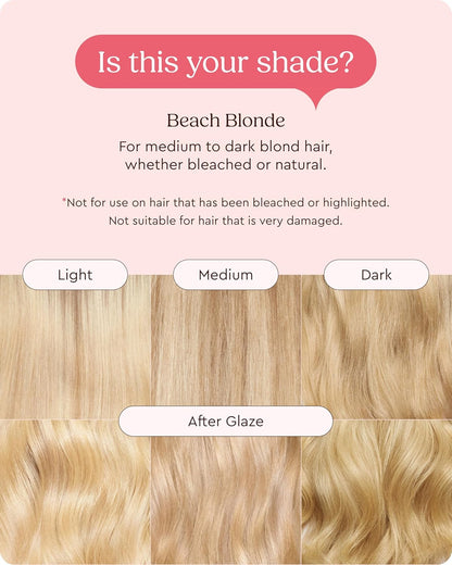 Glaze Supergloss Color Conditioning Gloss With Dispensing Pump – Hydrating Semi-Permanent Colour Hair Gloss &amp; Shine Boost – For Medium to Dark Blonde Hair – 190ml - Beach Blonde