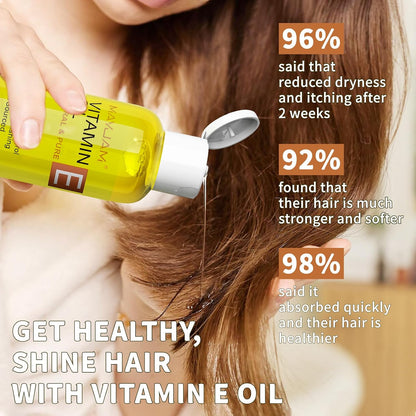 MAYJAM Vitamin E Oil - 118ML - Pure and Natural Vitamin E Oil for Skin, Strengthens and Moisturizes Hair, for Dryness, Wrinkles, Uneven Skin Tone