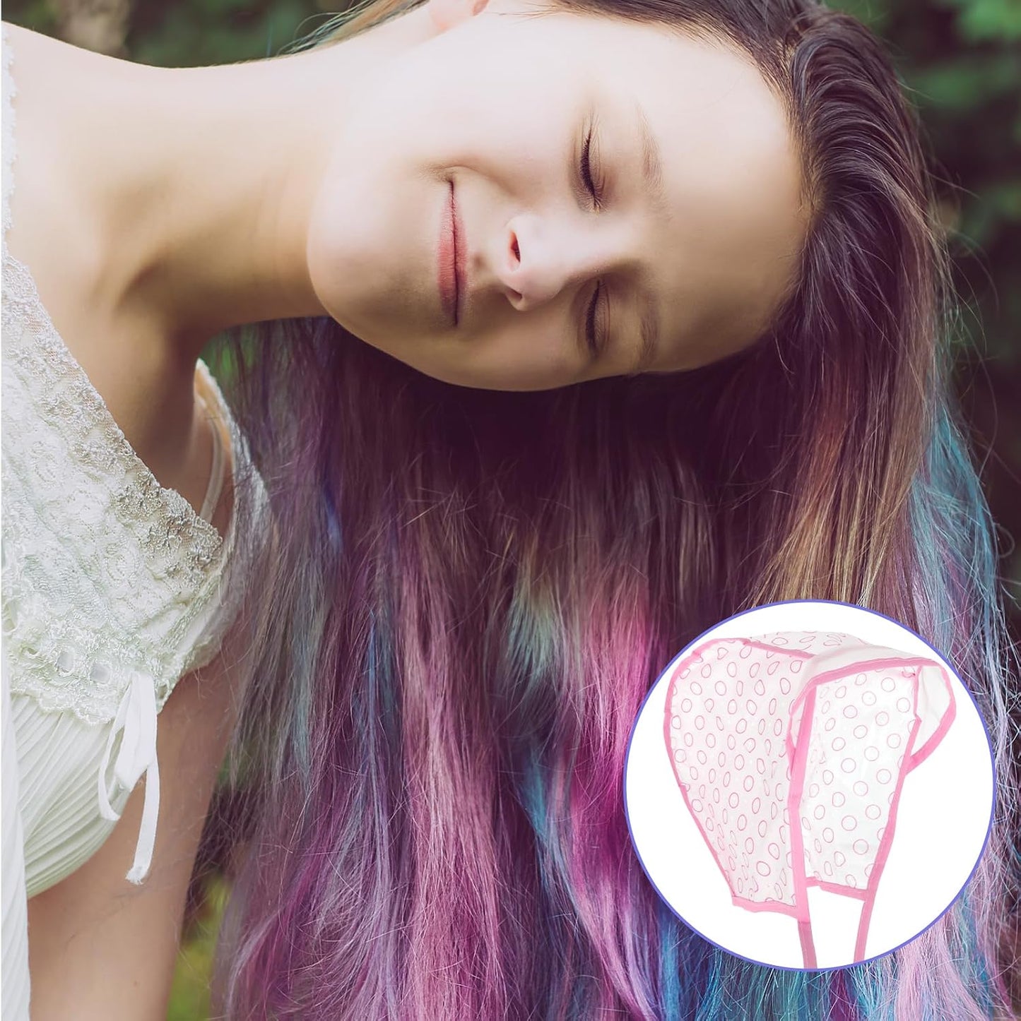 Bewudy 2 Sets of Hair Coloring Kits, Hair Highlighting Caps, Hair Dye Cap Disposable Hair Art Frosting Cap with Plastic Crochet Hook, and Hair Dye Brushes for Salon Hair Dyeing Hairdressing (Pink)