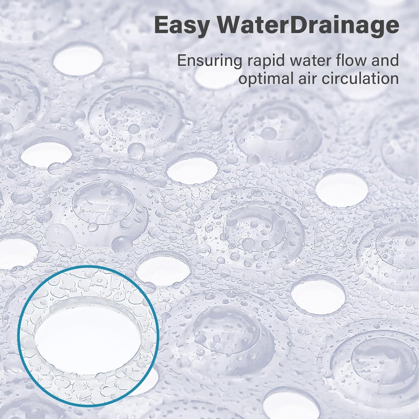 Smiry Non Slip Bath Mat, 100x40cm Extra Long Soft Bathtub Mat with 300 Strong Suction Cups &amp; Drain Holes, Machine Washable Skin-Safe Bathroom Shower Mat, Clear
