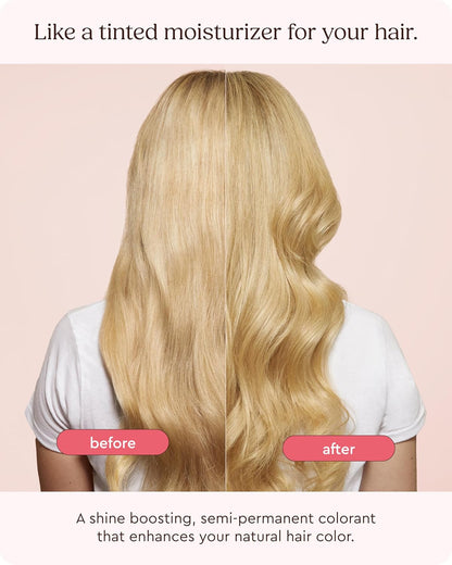Glaze Supergloss Color Conditioning Gloss With Dispensing Pump – Hydrating Semi-Permanent Colour Hair Gloss &amp; Shine Boost – For Medium to Dark Blonde Hair – 190ml - Beach Blonde