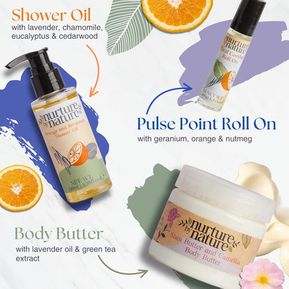 Nurture by Nature Spa Collection Gift Set – 6 Pcs Relaxing Pamper Gifts for Women with Bath Salts, Body Butter, Sleep Mask &amp; More, Valentines Day Gift for Her, Mothers Day Gift Idea, New Mum Present