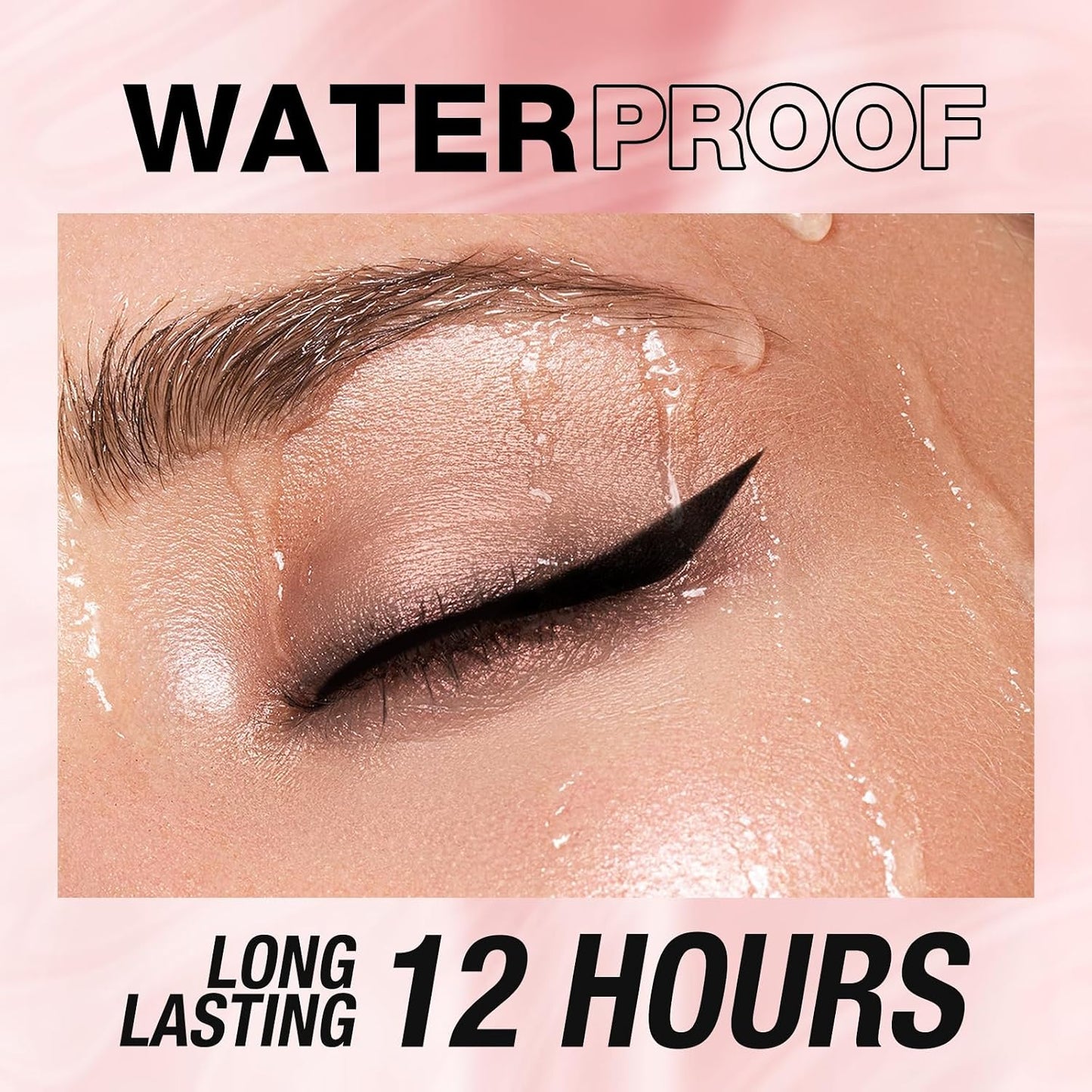 Waterproof Gel Black Eyeliner Pencil, Twist-Up Smudge-Proof Eye Liner with Fine Tip, Smooth Creamy Formula for Precise Shimmer Lines, for Waterline and Daily Makeup (12 Black)