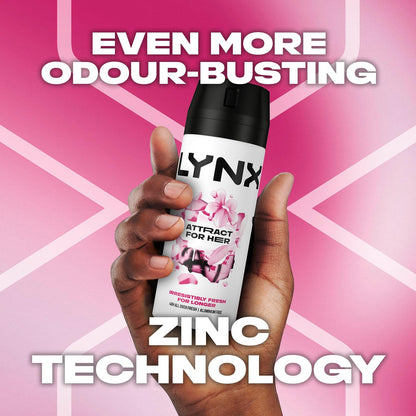 Lynx Attract for Her Gift Set- 50ml Body Spray &amp; 225ml Body Wash, Fresh Fragrance Duo, Feminine Scent, Great for Gifting or Everyday Use