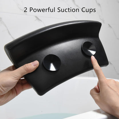 Bath Pillow, Waterproof Bath Pillow, 3D Ergonomic, Bathtub Pillow with 2 Non-Slip Suction Cups, Non-Slip Premium Bath Cushion, Ergonomic Bathtub Pillow for Bathroom Home Spa Headrest - Black