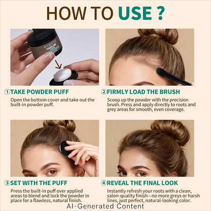 KIMUSE Hairline Powder, Root Touch Up Hair Color, Instantly Conceals Hair Loss, Bald Spot Thin Hair Powder with Dual-ended Hairline Brush for Women and Men, Transfer-proof &amp; Sweat-proof