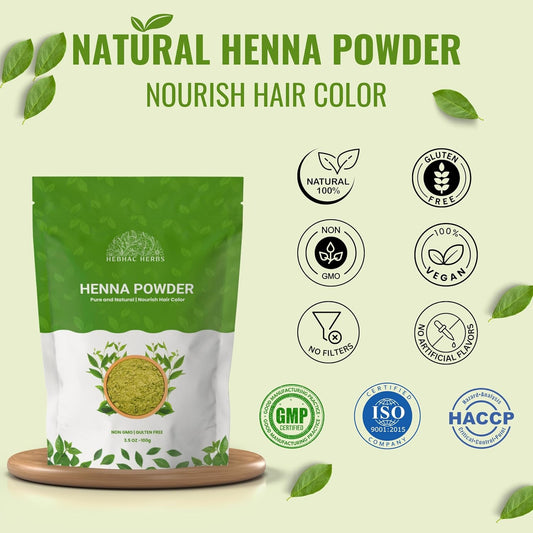 Henna Powder for Hair Growth 227g (8oz) | Pure Mehndi Powder | Natural black Henna Hair Colour Dye