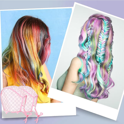 Yolev 10 Pcs Hair Highlighting Kit, Hair Highlighting Caps, Highlight Hair Coloring Frosting Dye Kit with Plastic Hooks for Salon Hair Dyeing Hairdressing