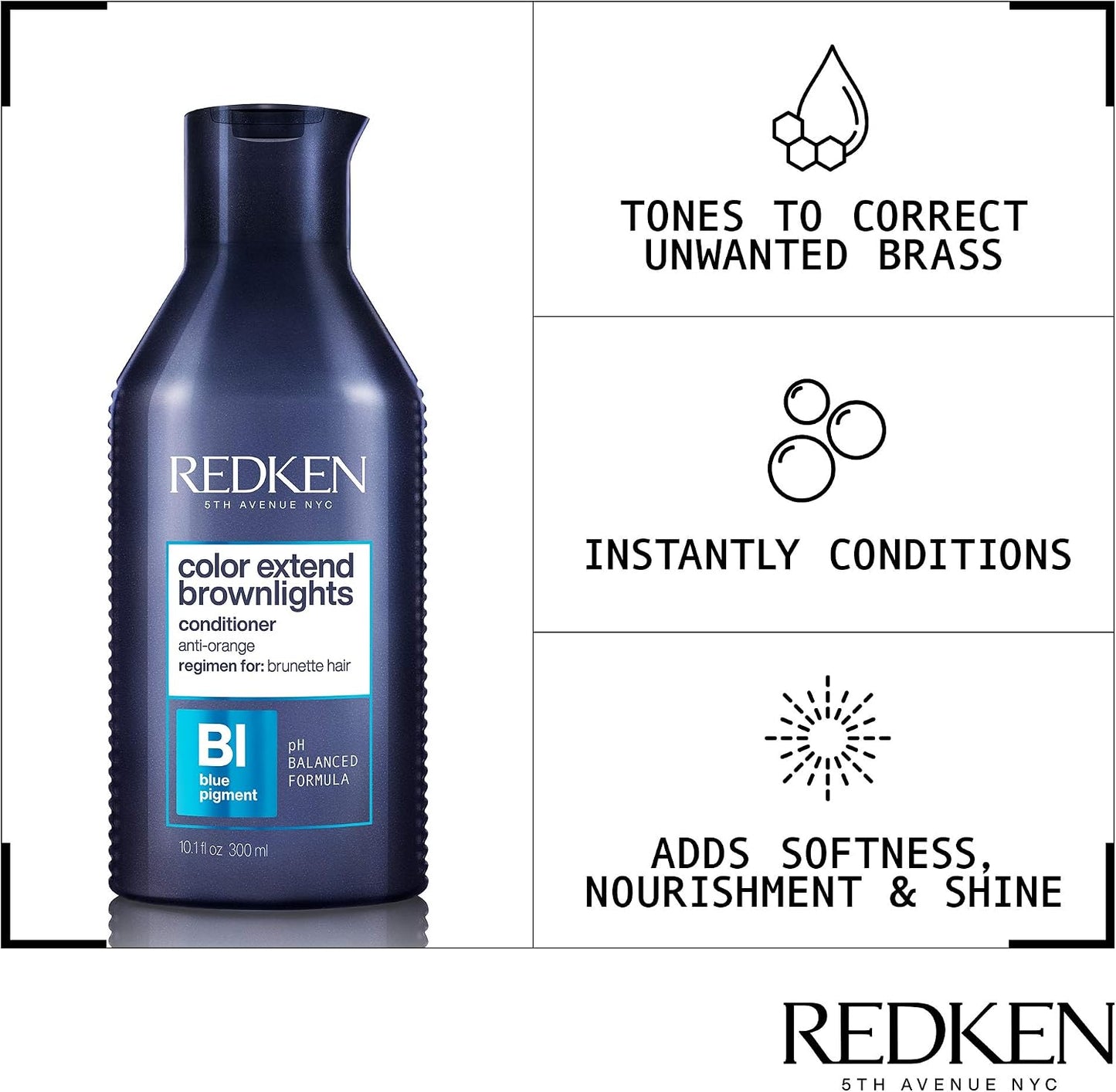 Redken Color Extend Brownlights | Blue Conditioner | For Natural &amp; Color-Treated Brunettes