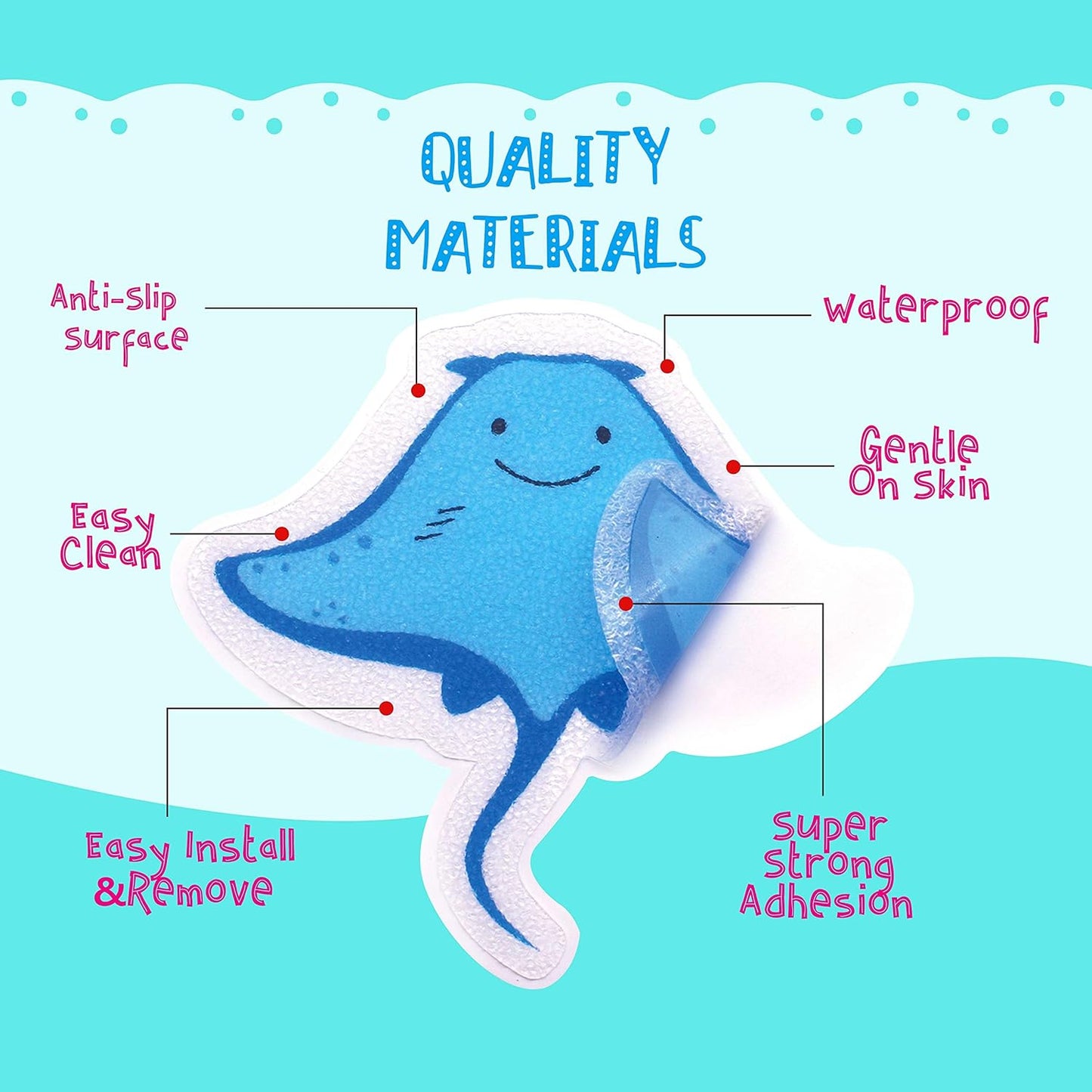 30 Adorable Non-Slip Sea Animal Bathtub Shower Deco Water-Resistance Stickers in 30 Designs