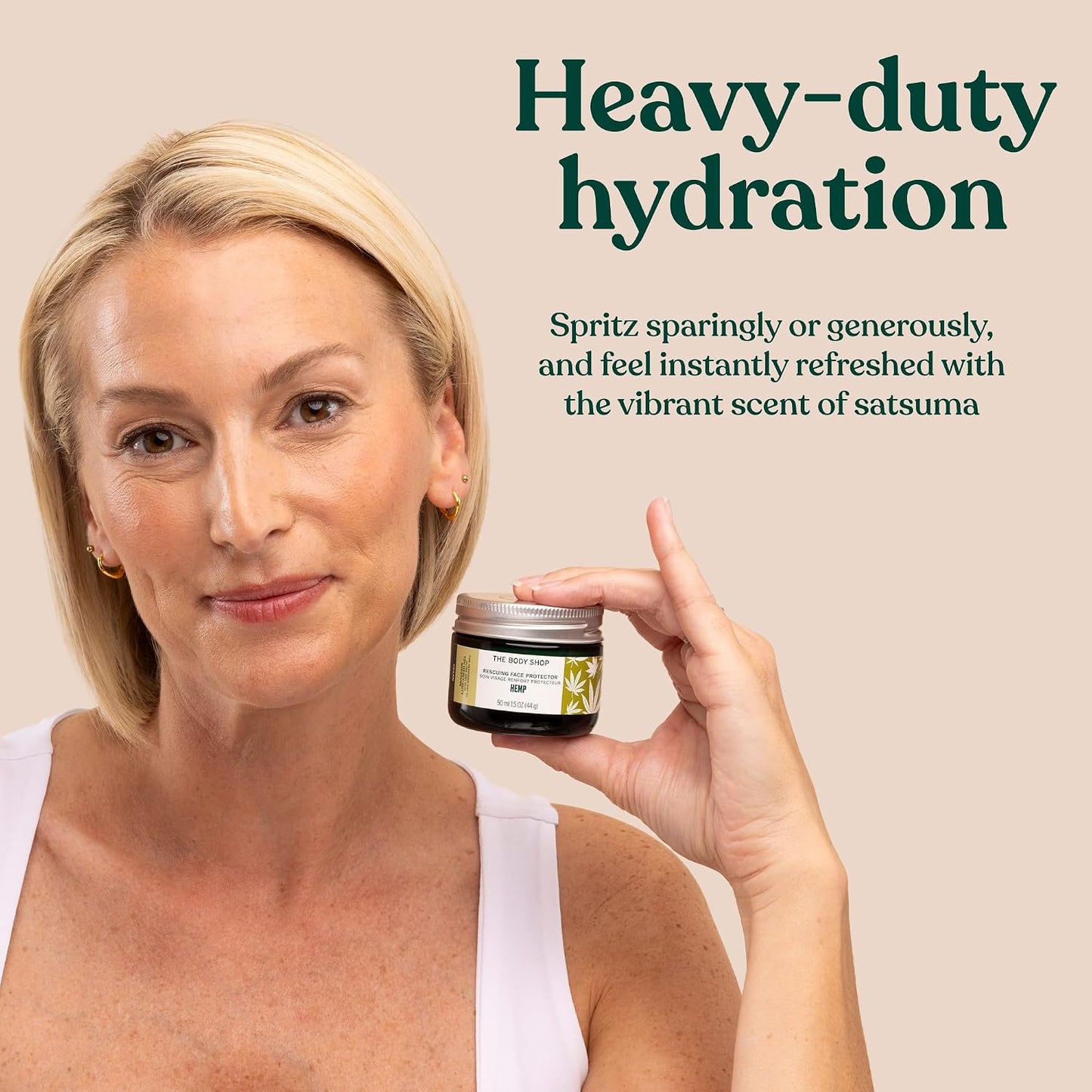The Body Shop Hemp Rescuing Face Protector (1x 50ml), 72hr Hydrating Face Cream for Very Dry Skin, Vegan Daily Moisturiser with Hemp Seed Oil, Shea Butter &amp; Mango Seed Oil
