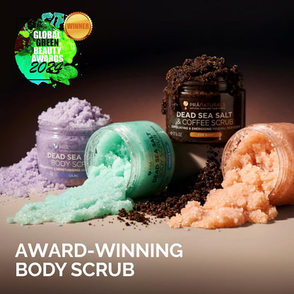 PraNaturals Dead Sea Salt Body Scrub 500G – Hydrating &amp; Moisturising, Natural Oils &amp; Minerals, Exfoliating, Softening &amp; Nourishing, All Skin Types, No Parabens, Vegan &amp; Cruelty Free (Mango &amp; Kiwi)
