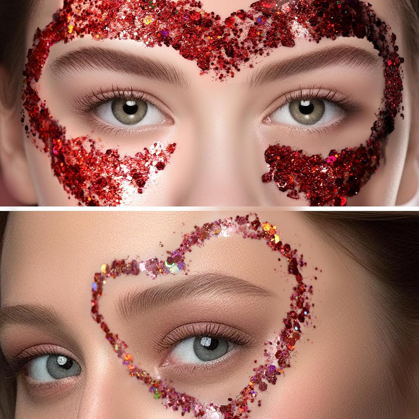 Teenitor Body Glitter Face Glitter Festival Hair Glitter Gel, 12 Colors of Glitter Gel for Face and Body Hair Makeup Rave
