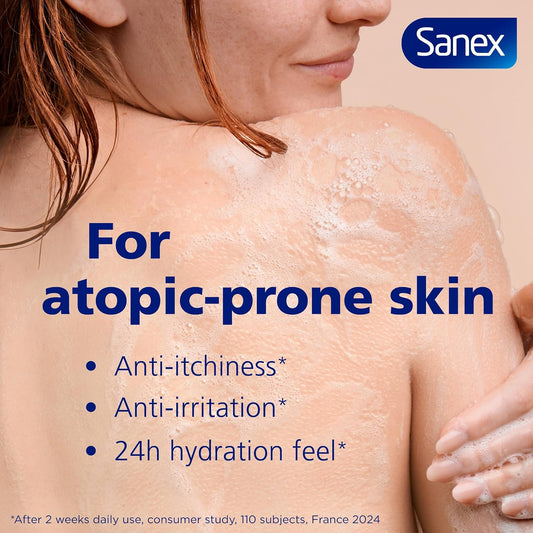 Sanex Skin Therapy Anti-Itchiness &amp; Anti-Irritation Shower Oil 450ml | Shower Gel for Itchy Skin | for atopic-Prone Skin | Reduce Irritation in just 3 Days of use | Amino Acid Complex with Omega-3