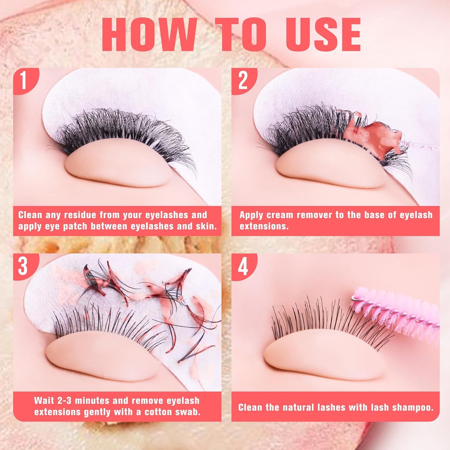 VEYES INC Cream Lash Remover for Lash Extensions 10g Low Irritation Eyelash Glue Remover Supplies for Lash es Techs Peach