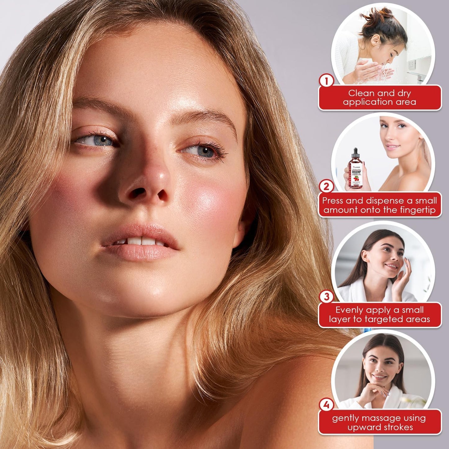 Rosehip Oil for Face, Skin 120ml, 100% Pure Cold Pressed Natural, Unrefined, Hydrating, Nourishing &amp; Moisturising Carrier Oil, Organic Rose hip Seed Oil for Skin, Nails &amp; Hair
