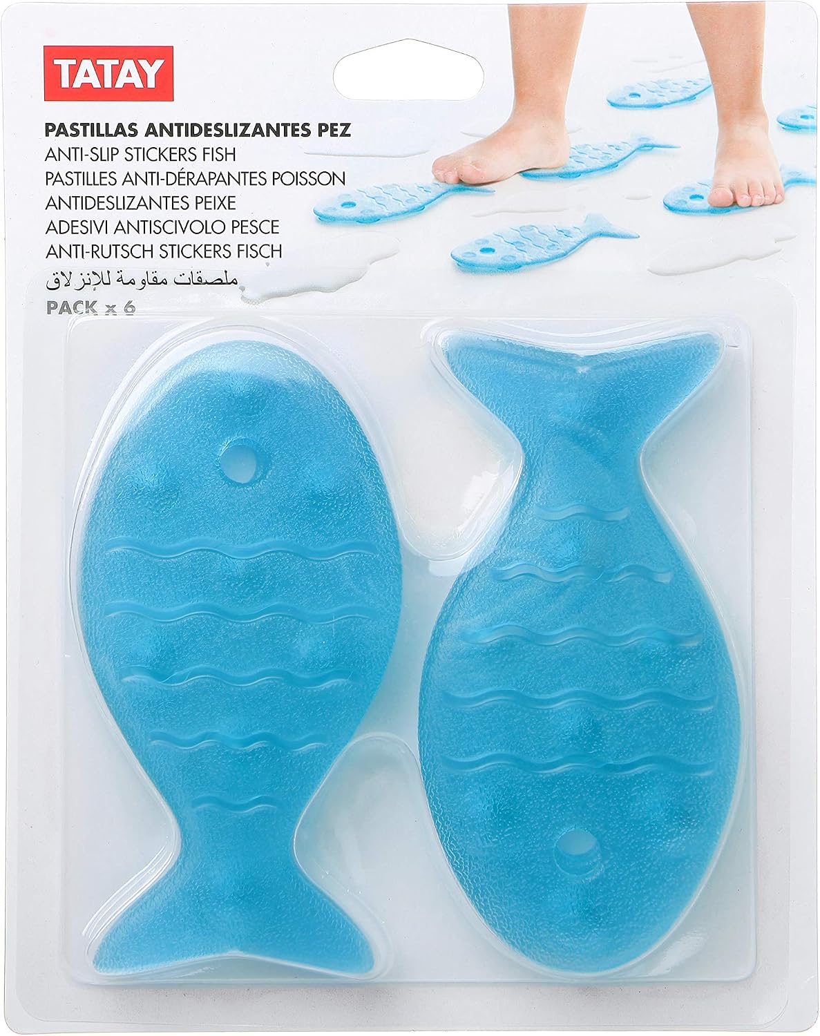 Tatay Fish Stickers Anti-Slip Bathtube, Blue