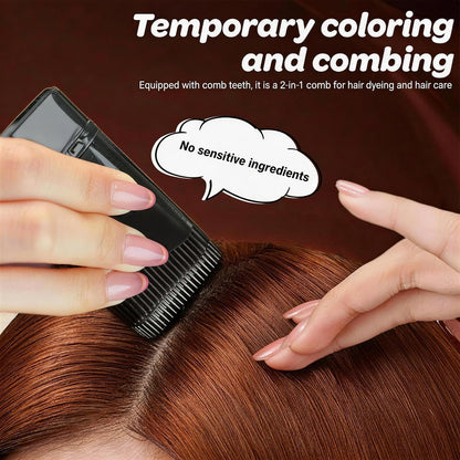 3PCS Temporary Hair Dye Comb, Waterproof Hair Color Stick, 2-In-1 Touch-Up Hair Colouring Combs for Women Men (Coffee)