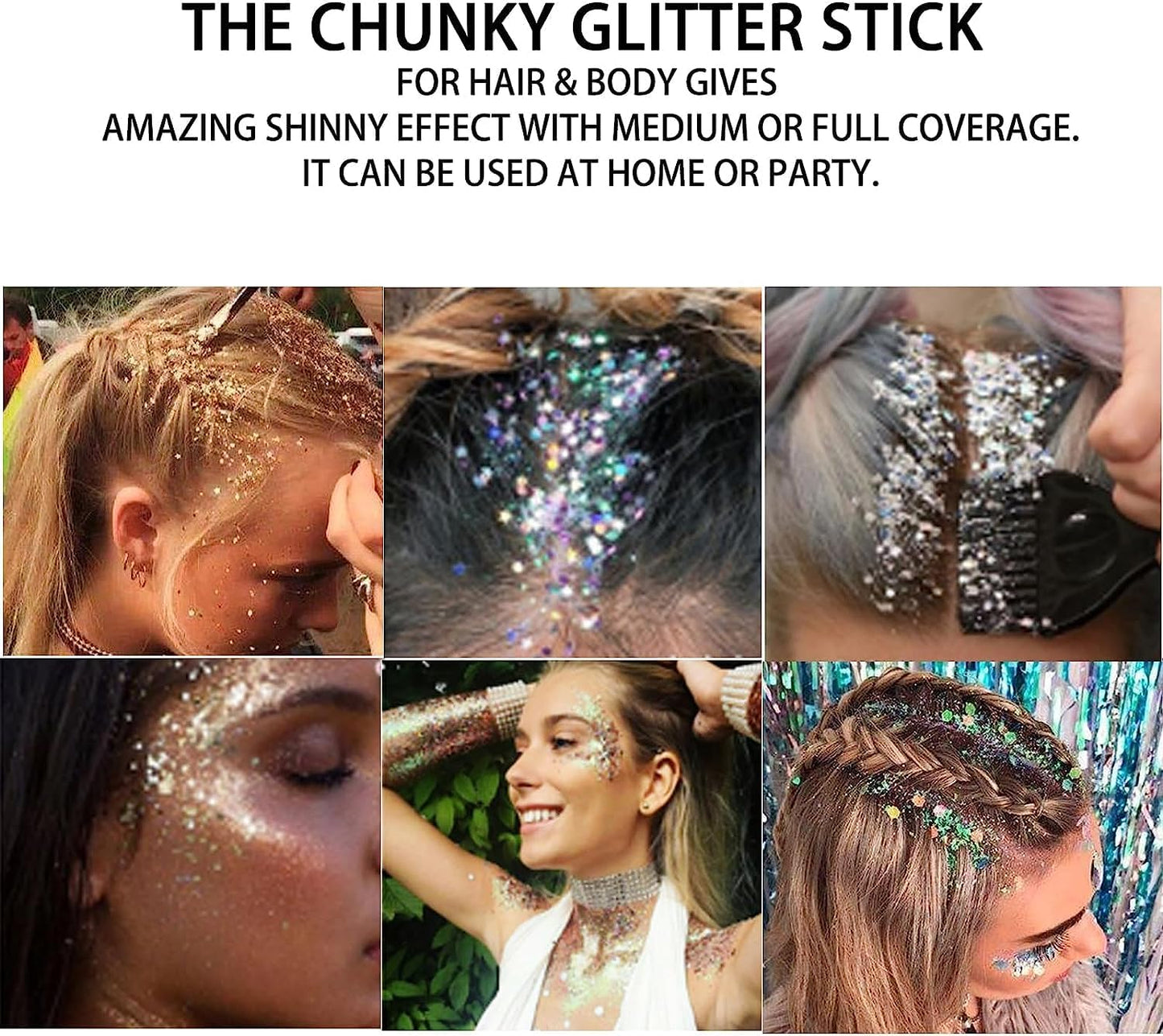 Go Ho Green Body Glitter Stick,Rotating Mermaid Face Glitter Stick,Holographic Glitters for Face/Body/Hair/Eye,Sparkling Festival Makeup for Women