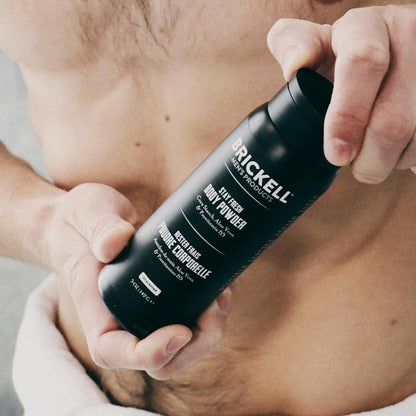 Brickell Men's Products Stay Fresh Body Powder for Men, Natural and Organic Talc-Free, Absorbs Sweat, Keeps Skin Dry (Scented, 5 oz)