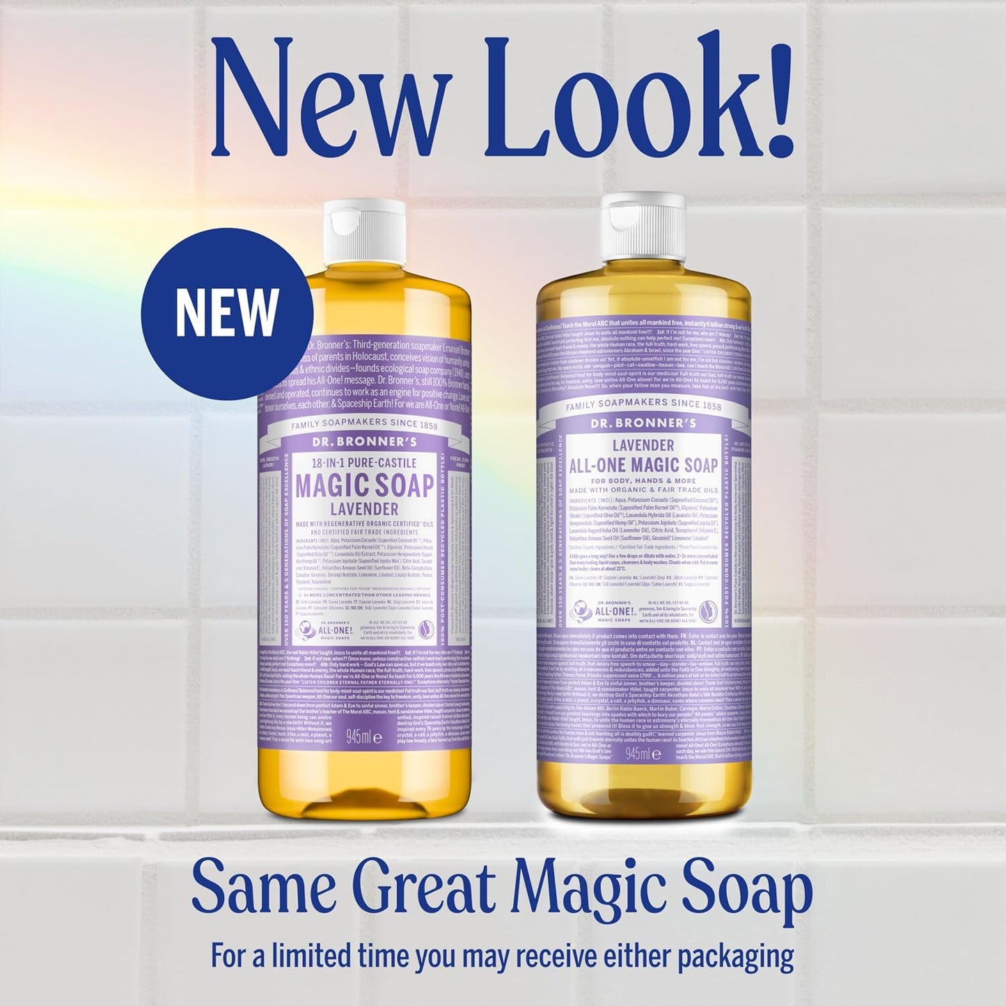 Dr Bronner's - Lavender All-One Magic Soap, 945ml Recycled Bottle