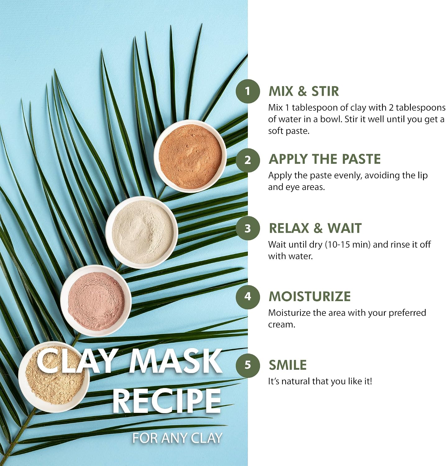 Clay Powder from Dead Sea Face Mask Mud Body Wash Anti Acne Black Spots Detox Pure Natural for Soap Making