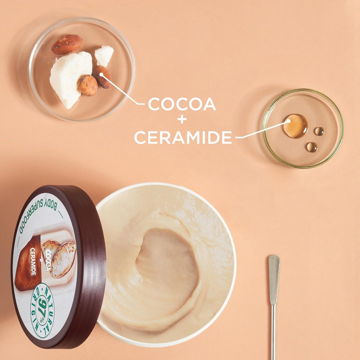 Garnier Body Superfood, Repairing Body Butter, With Cocoa &amp; Ceramide, Body Butter for Very Dry Skin, Vegan Formula, Approved by Cruelty Free International, 300ml