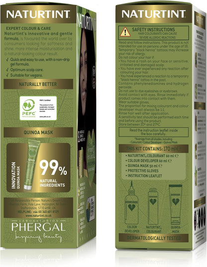 Naturtint Permanent Hair Colour Gel 6A Dark Ash Blonde, Plant Enriched, Biobased, Ammonia Free, Long Lasting Grey Coverage and Radiant Colour, Nourishment and Protection