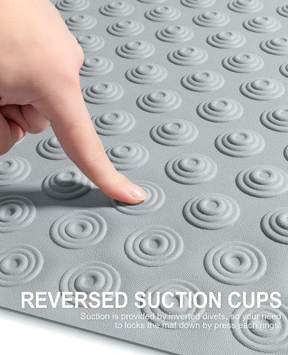 Yolife No Suction Cup Bath Mat: 40x100CM Extra Long Bathmat│Perfect for Refinished or Ordinary Bath Tubs│Made of Nature Rubber│a Blessing for the Elderly and Children (Grey)