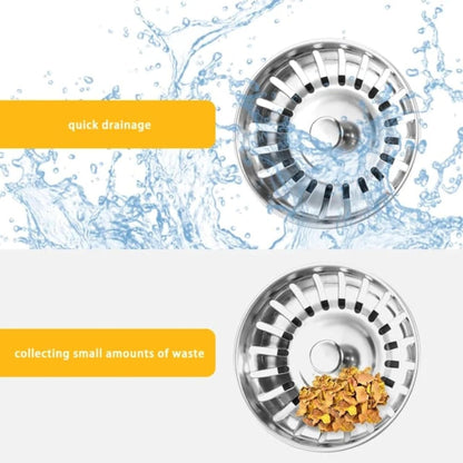 PROVIDE – 304 Stainless Steel Kitchen Thicken Sink Plug Strainer – Rust Free Kitchen Sink Strainer Replacement for Food and Hole Hair Catcher Hole Diameter 78mm
