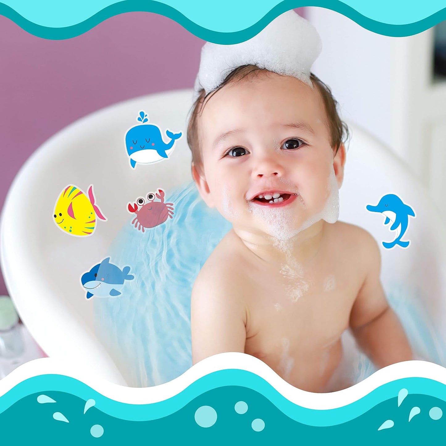 30 Adorable Non-Slip Sea Animal Bathtub Shower Deco Water-Resistance Stickers in 30 Designs