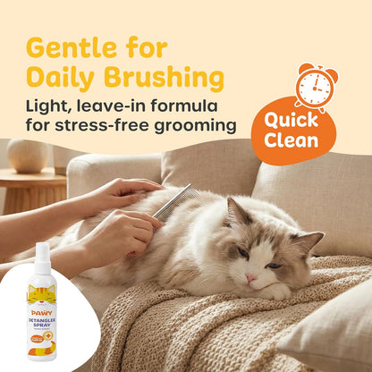 PAWY Cat Detangler Spray 12+ Weeks – Leave-In Detangling Spray for Cats, Cat Detangler for Matted Hair &amp; Knots, Honey Extract, Long-Haired Cats, 100ml