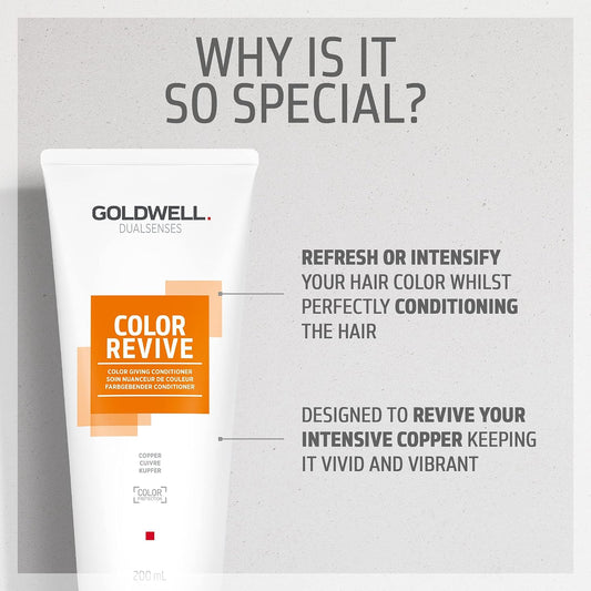Goldwell Dualsenses Color Revive Conditioner, Copper, Refreshes Color, 200ml