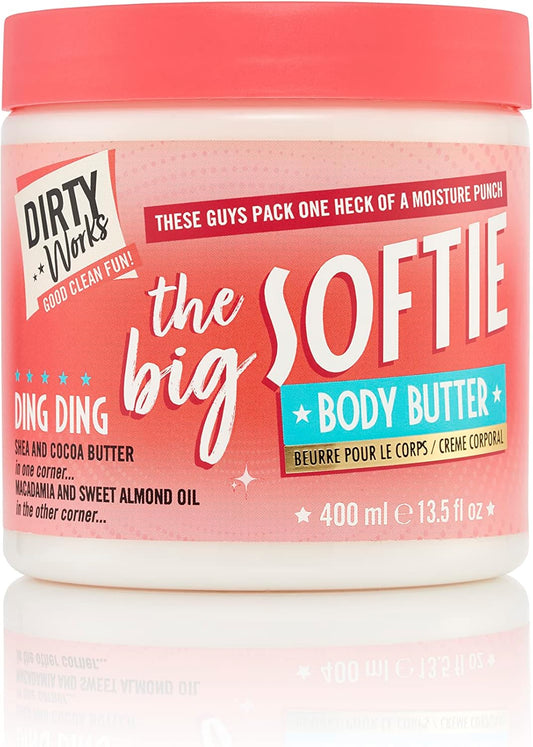 Dirty Works | The Big Softie Signature Body Butter | Shea Butter &amp; Almond Oil | 400ml | Deep Nourishment &amp; Long-Lasting Hydration