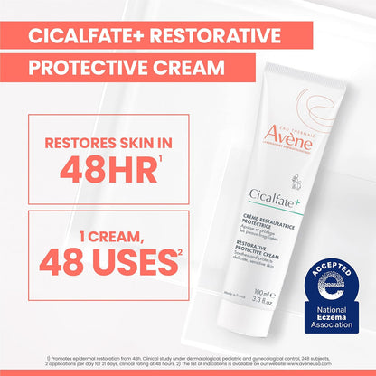 AVENE Cicalfate+ - Restorative Protective Cream - Body &amp; Face - Purifies, Soothes &amp; Restores - With Avène Thermal Spring Water &amp; [C-Restore]™ - Fragrance-Free - Sensitive, Irritated Skin - 100 ml