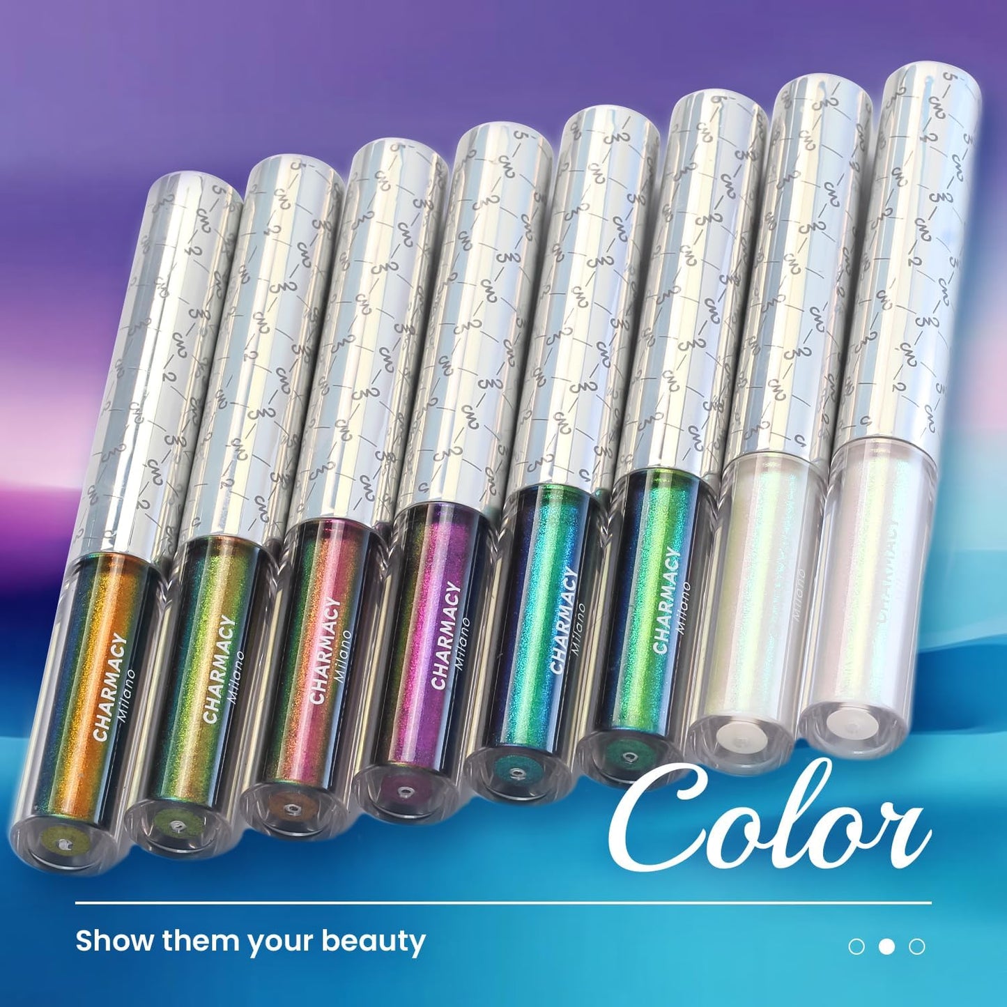 CHARMACY Multichrome Eyeliner Liquid Liner, Glitter liquid eyeliner waterproof, Metallic Intense Color Shifting Colorful Eyeliner, Long wearing, Ultra-Fine Tip Smudge-proof, GREEN INDIGO 905