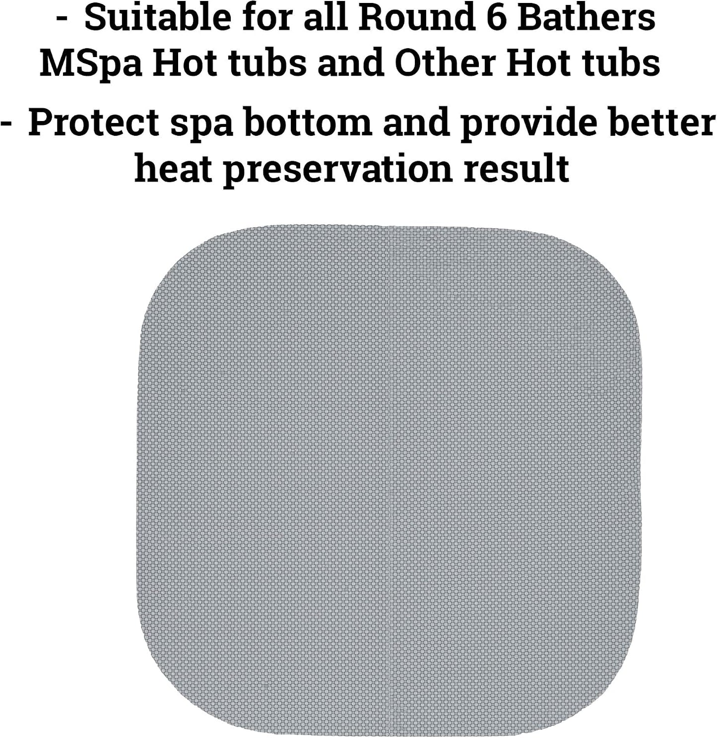 SHATCHI 4/6 Bathers Round/Square Bubble Mat Heat Preservation Energy Saving for All Mspa and Hot tubs, Grey