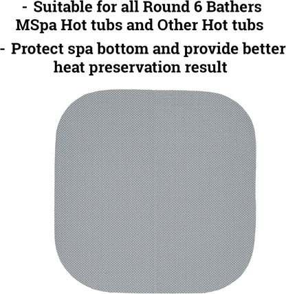 SHATCHI 4/6 Bathers Round/Square Bubble Mat Heat Preservation Energy Saving for All Mspa and Hot tubs, Grey