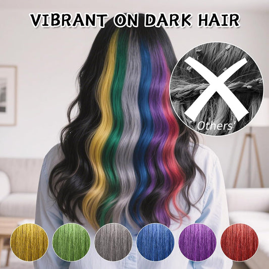Byhoo Hair dye for Dark Hair, Temporary Hair Colour Comb for GIrl &amp; Women. Great Gift on Birthday Halloween Christmas Cosplay Party, Easy Washable and Safety Hair Chalk Comb(6 Bright Colour)