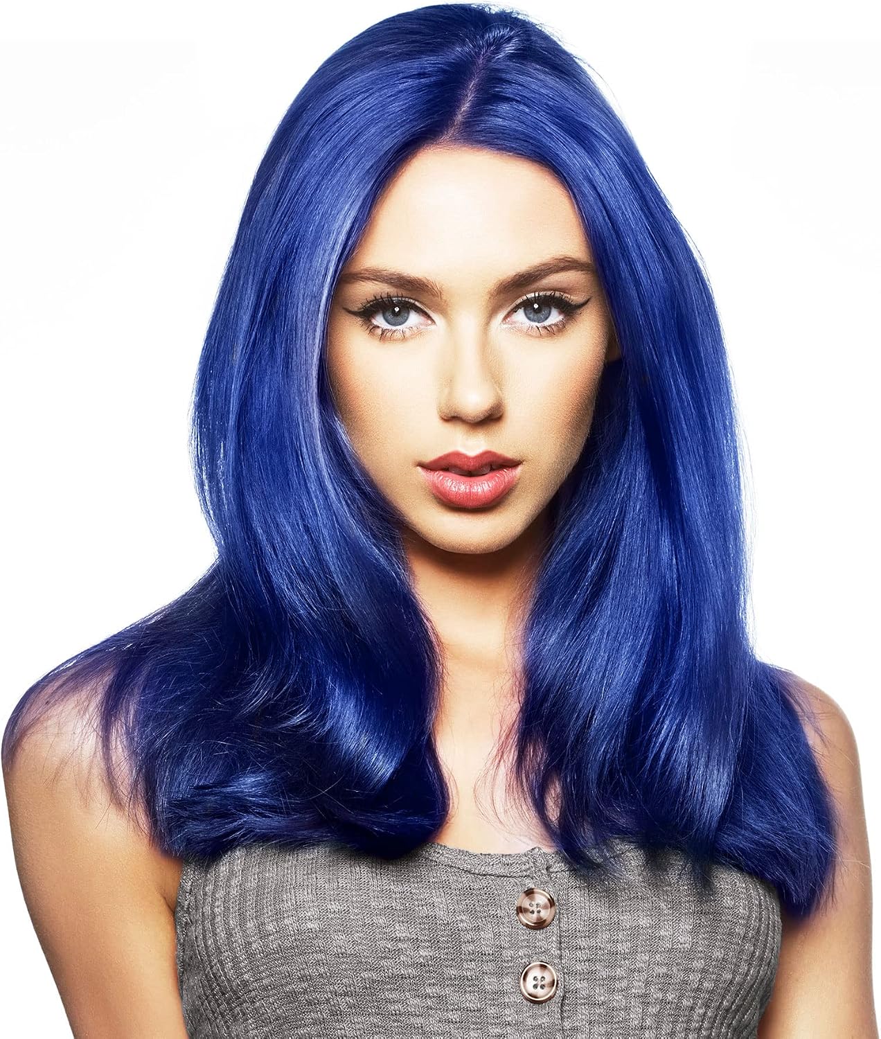 Knight &amp; Wilson Colour-Freedom 150ml Truly Blue Semi-Permanent Hair Colour - Ultra-Vibrant Vegan Friendly Colour Mask with Shine Booster Complex - Ammonia Free Colour Lasts Up To 6-10 Washes