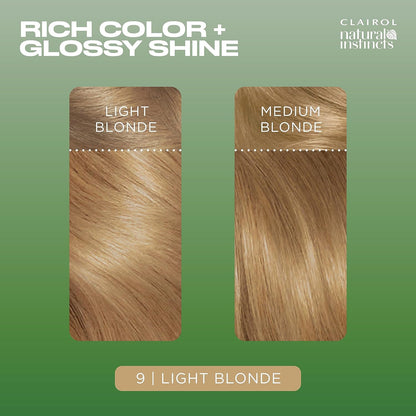 Clairol Natural Instincts Semi-Permanent No Ammonia Hair Dye, 9 Light Blonde