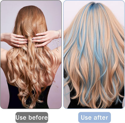 Prasacco 10 Pcs Hair Highlighting Kit, 4 Pcs Disposable Hair Coloring Dye Cap with Coloring Hair Hook Hair Dye Comb Hair Dye Brushes Hair Art Frosting Cap for Salon Hair Dyeing Hairdressing,Blue