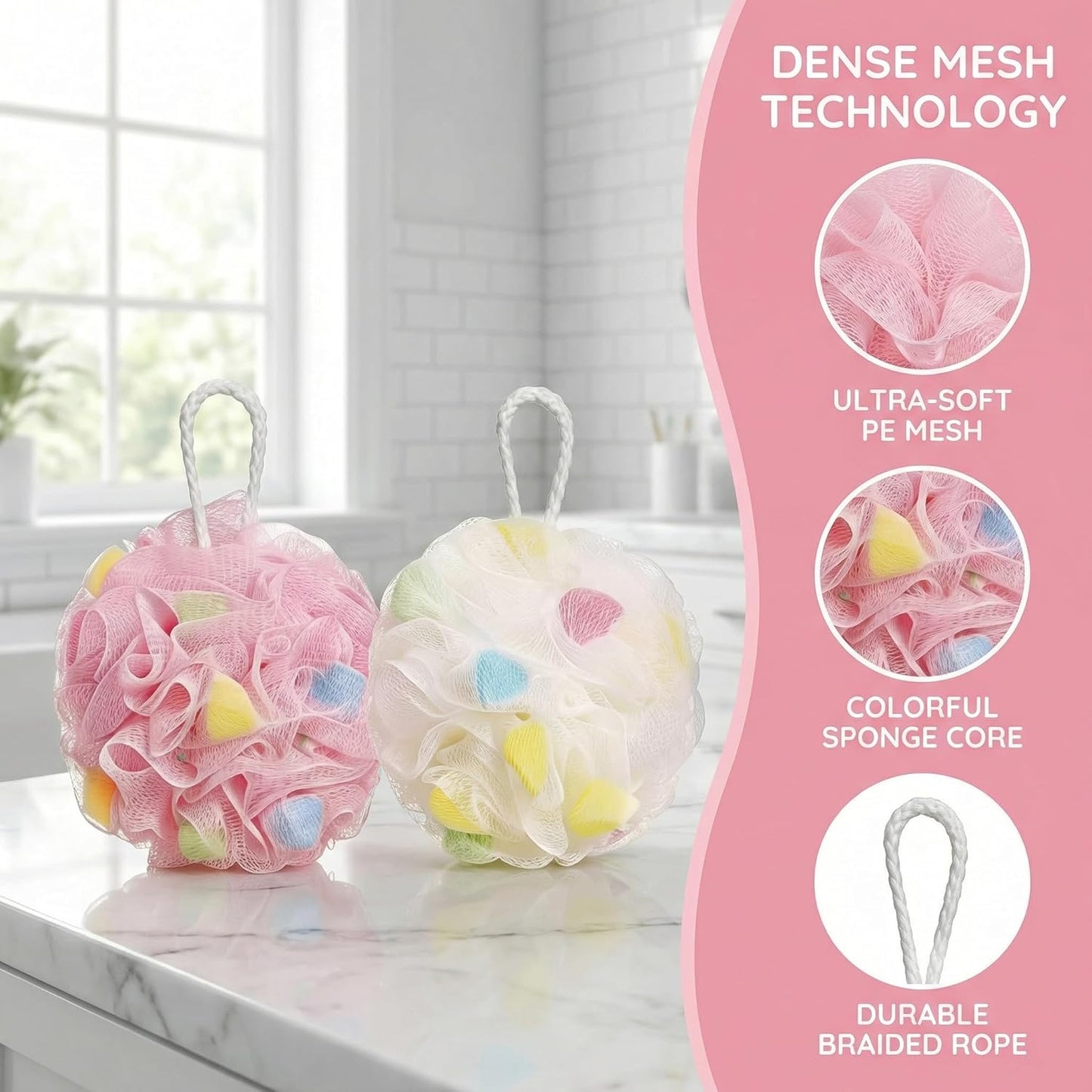 Soft‑Mesh Loofah Duo for a Fresh‑Feeling Shower