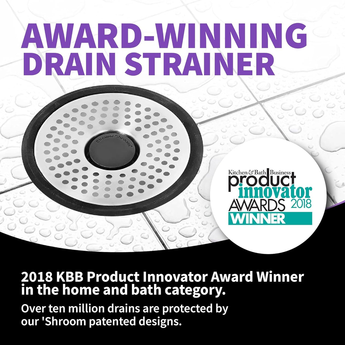 ShowerShroom Ultra Revolutionary Shower Hair Catcher Drain Protector, Stainless Steel