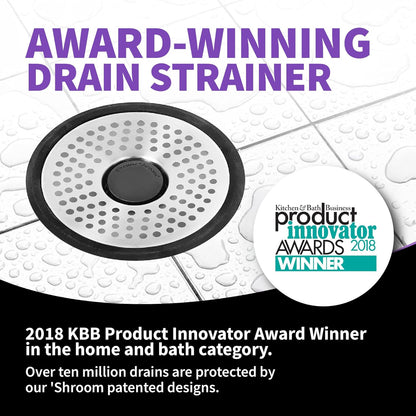 ShowerShroom Ultra Revolutionary Shower Hair Catcher Drain Protector, Stainless Steel