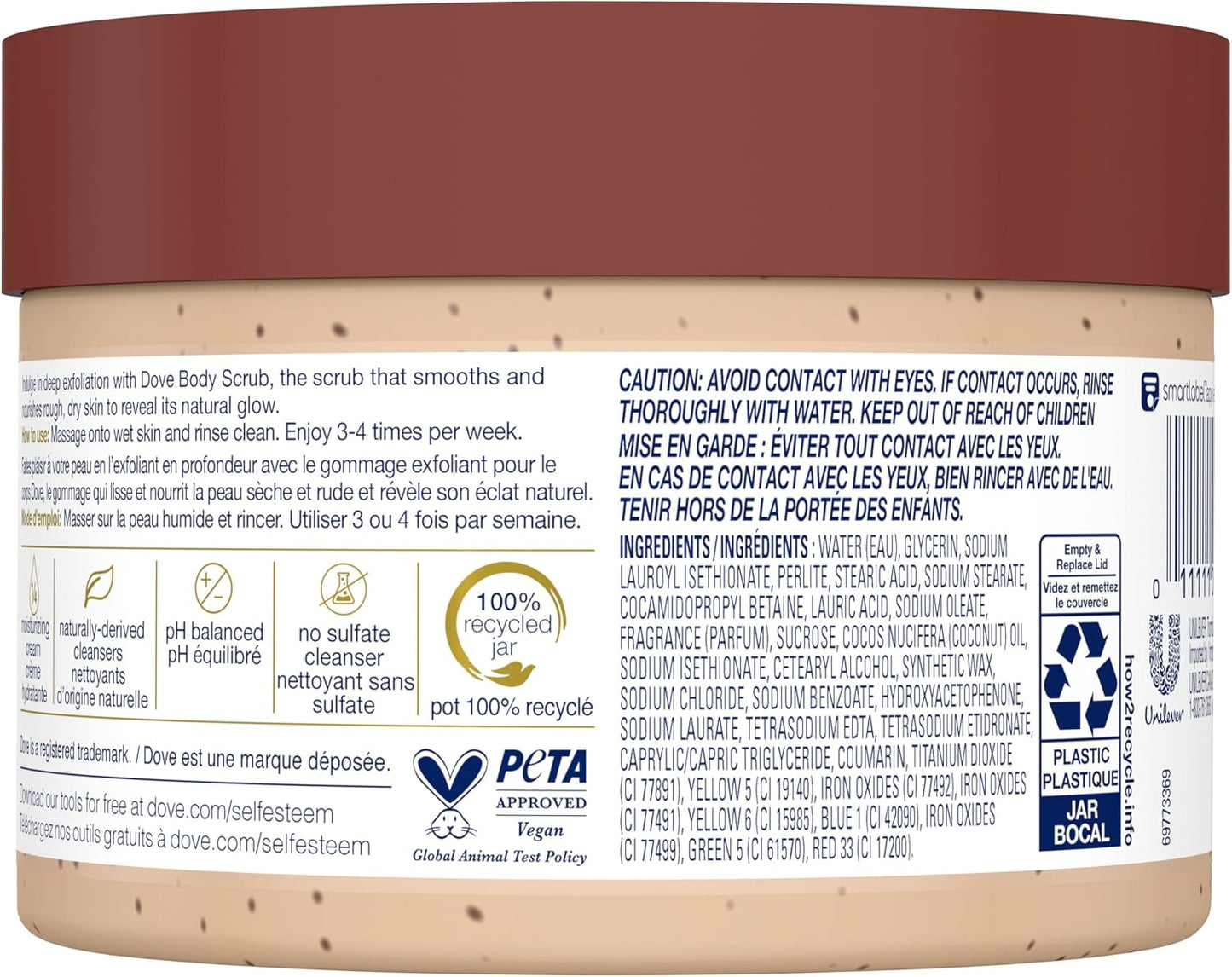 Body Scrub, Brown Sugar &amp; Coconut Butter, 10.5 oz (298 g), Dove