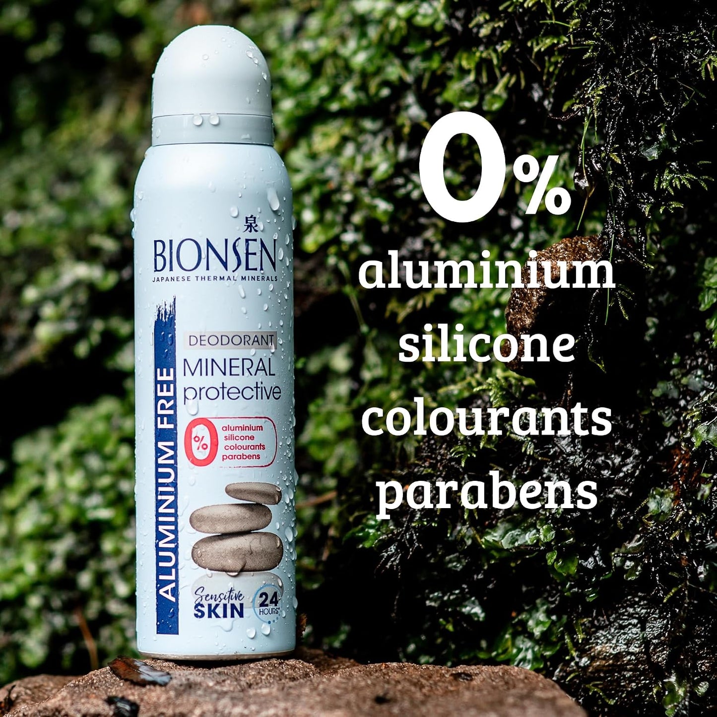 Bionsen Mineral Protective Spray Deodorant, 0 Percent Aluminum, Paraben Free, All-Day Freshness for Sensitive Skin, 150ml, 3 Pack