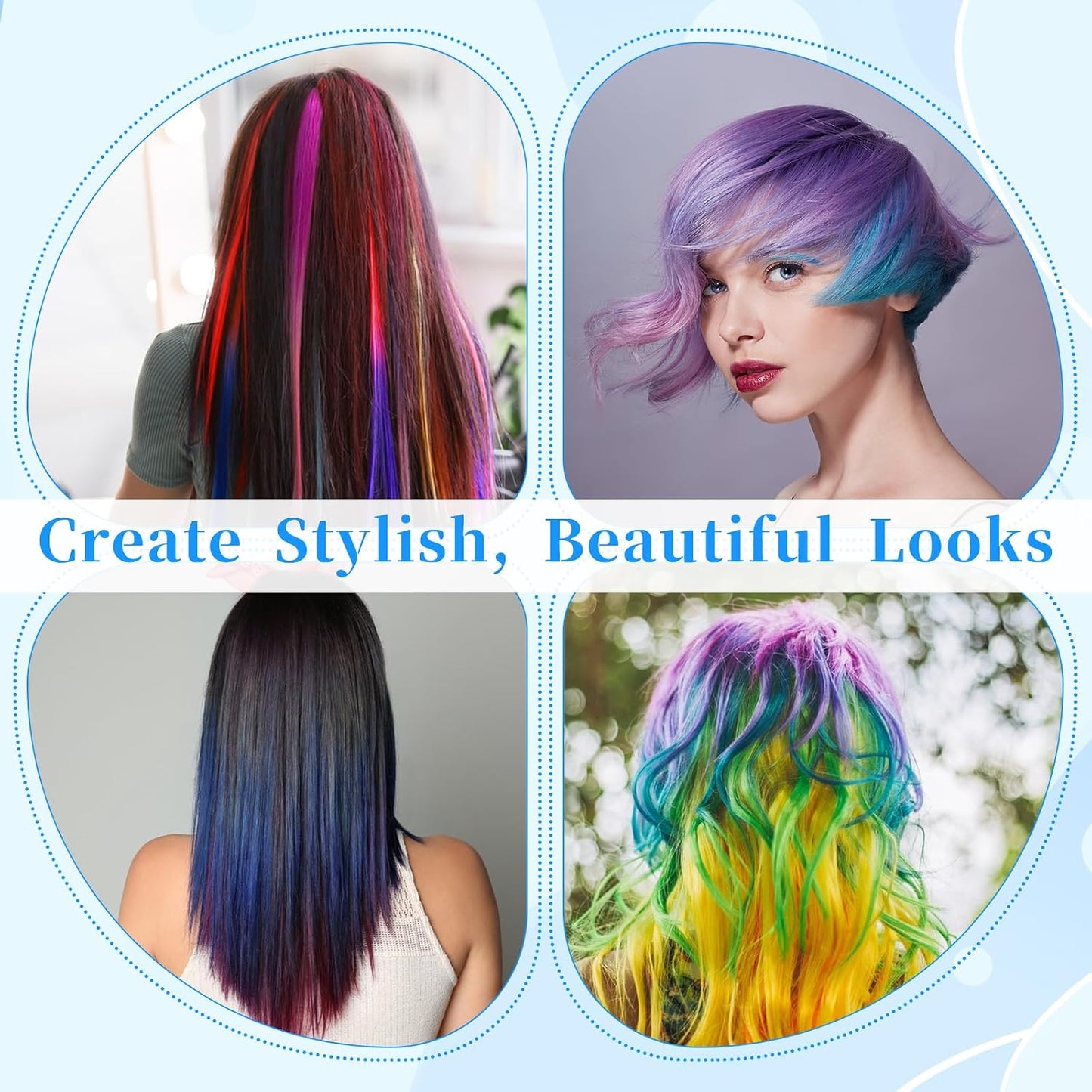 Jeffdad Professional Silicone Highlight Cap, Reusable Hair Coloring Highlighting Cap with 3 Brushes and 1 Needle for Color Hair Salon Hairdressing Women Men(Blue)