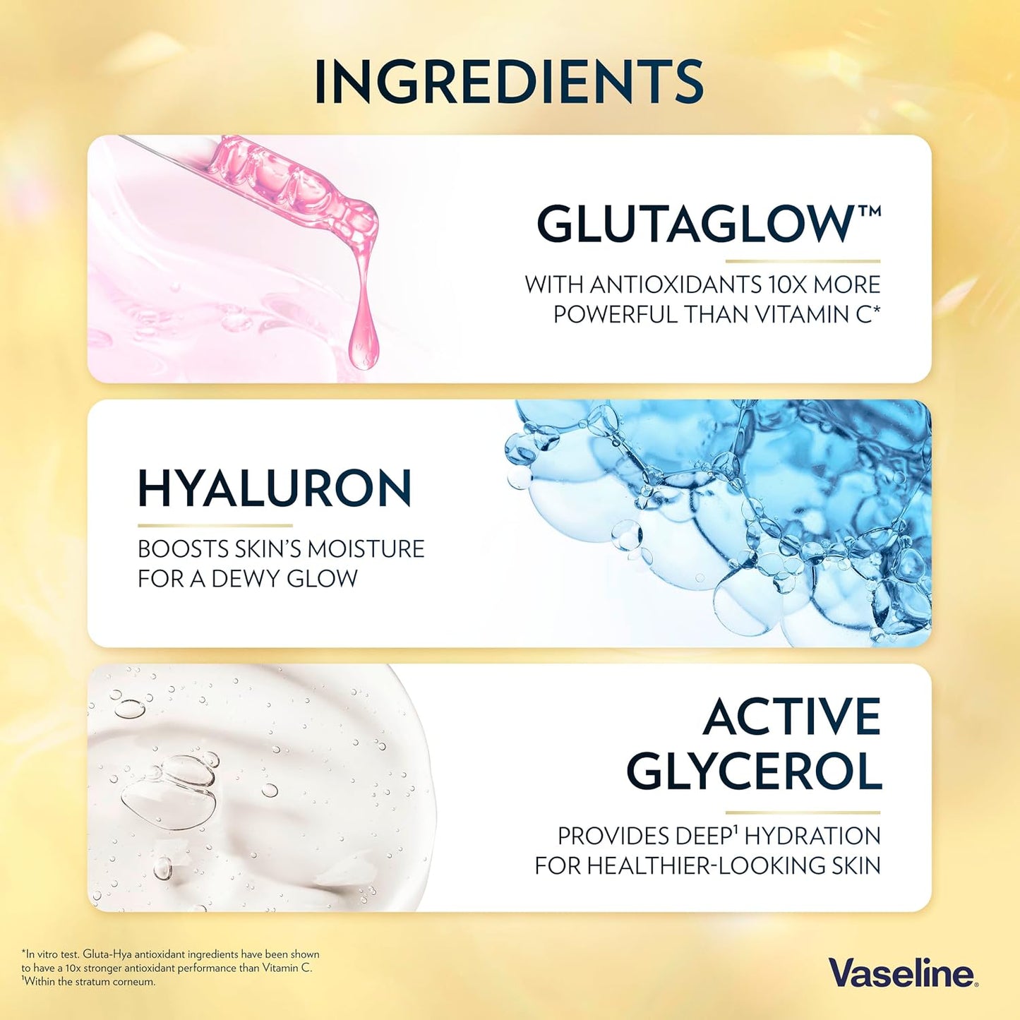 Vaseline Gluta-Hya Flawless Tone Serum Burst Lotion Moisturiser – Body Lotion with GlutaGlow™, Glycerol, Hyaluron &amp; Antioxidants 10x Stronger Than Vitamin C*, Reduces Dark Spots in 5 Days 200ml