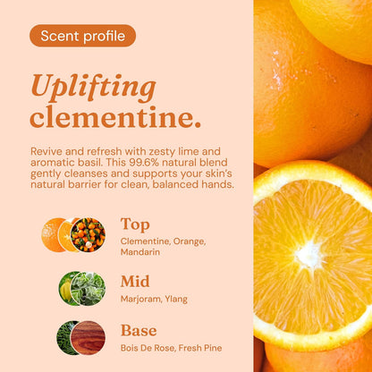 Miniml Anti-Bac Natural Hand Wash - Uplifting Clementine 400 ml, Kills 99.9% of Bacteria, 99.6% Natural, Vegan &amp; Cruelty-Free Liquid Soap for Sensitive Skin